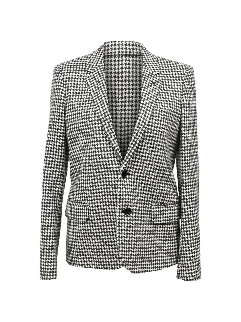 Saint Laurent Pre-Owned houndstooth-pattern single-breasted blazer - Nero