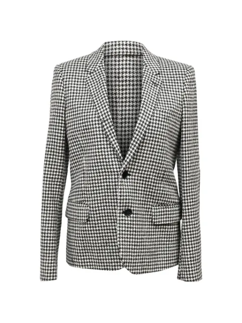 Saint Laurent Pre-Owned houndstooth-pattern single-breasted blazer