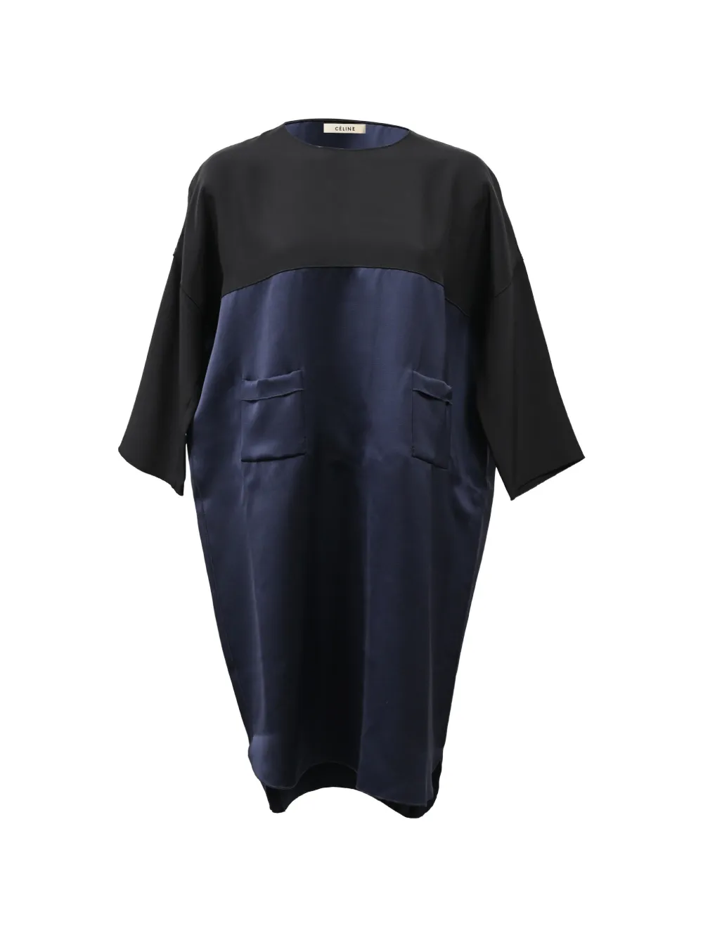 Celine Pre-Owned 2010 bicolor tunic mini dress - Blu