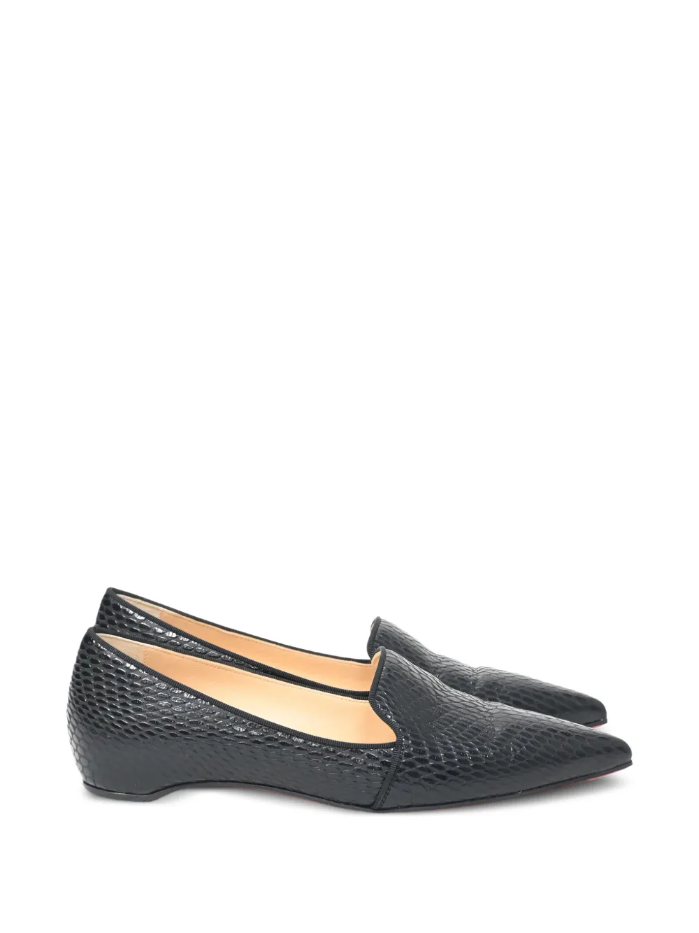 Christian Louboutin Pre-Owned Kashasha lizard-embossed ballet flats - Schwarz