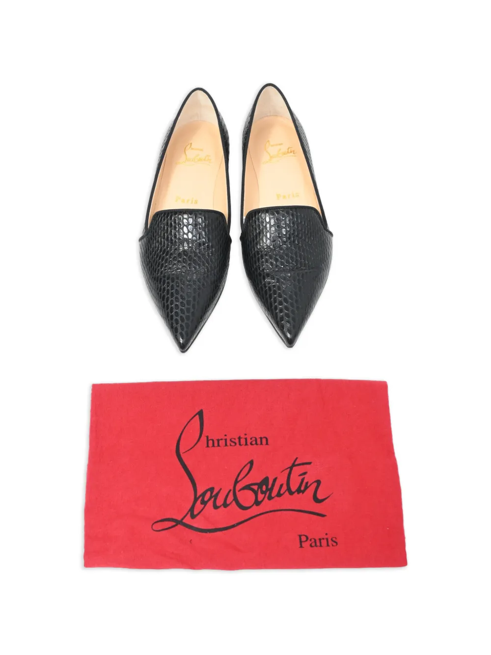Kashasha Lizard-Embossed Ballet Flats