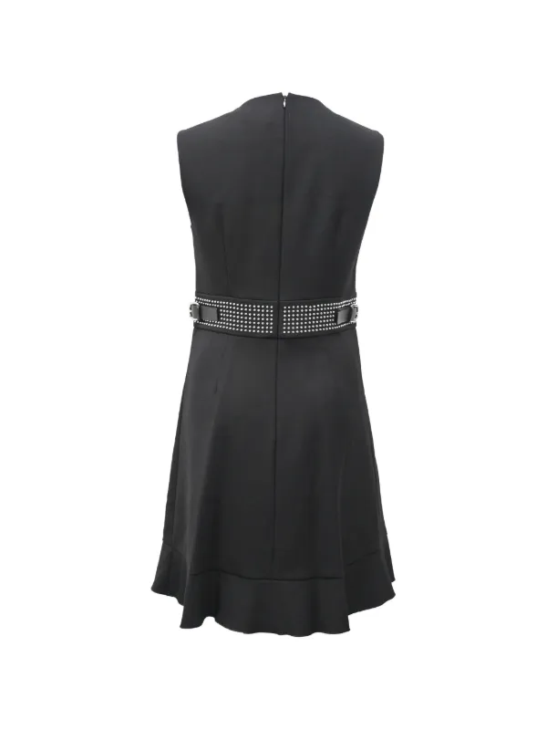 Red Valentino Vintage studded-belt Sleeveless Mini Dress | Black