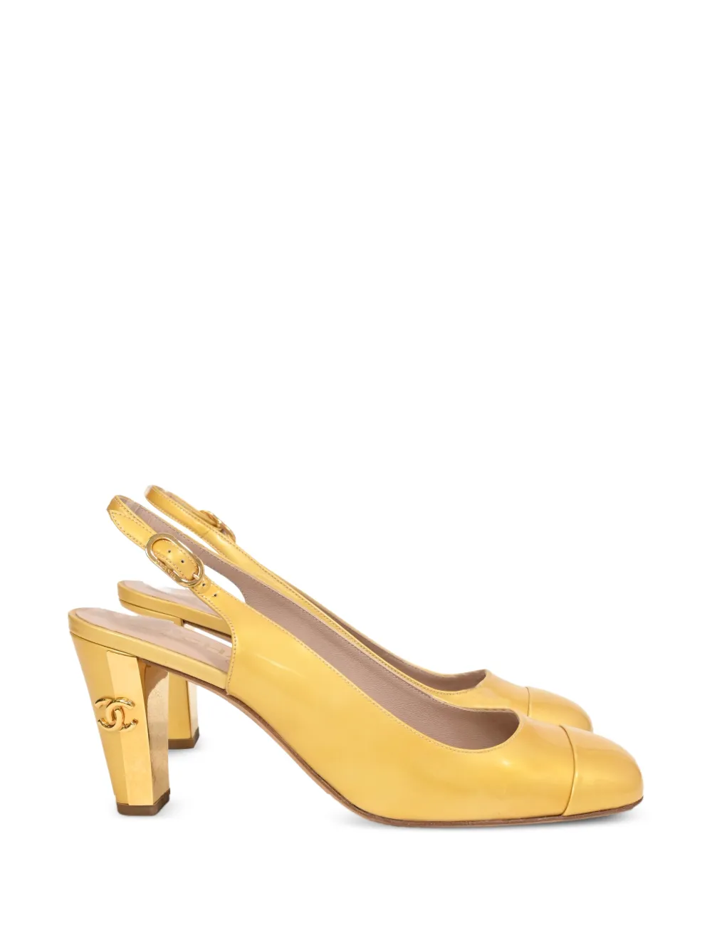 CHANEL Pre-Owned CC slingback pumps - Gelb