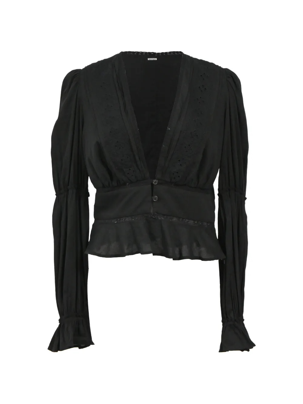 Reformation plunge-neckline blouse - Nero