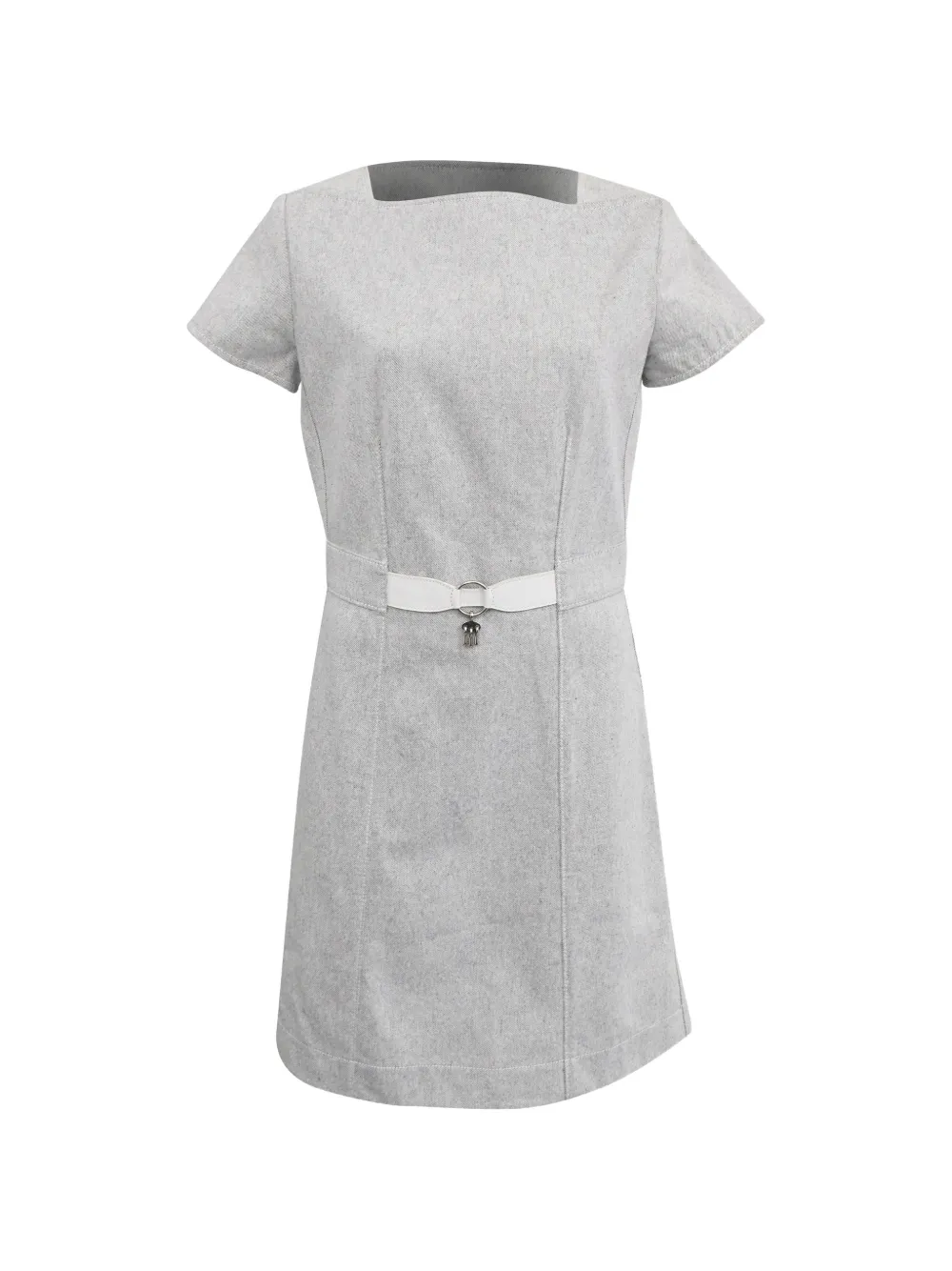 Hermès Pre-Owned A-line denim mini dress - Bianco