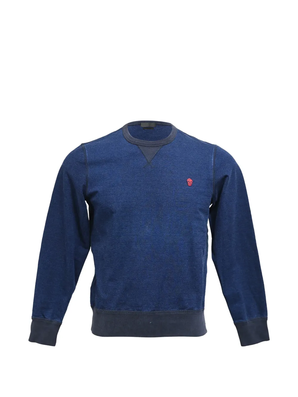 Alexander McQueen Pre-Owned skull-patch crew-neck sweatshirt – Blue
