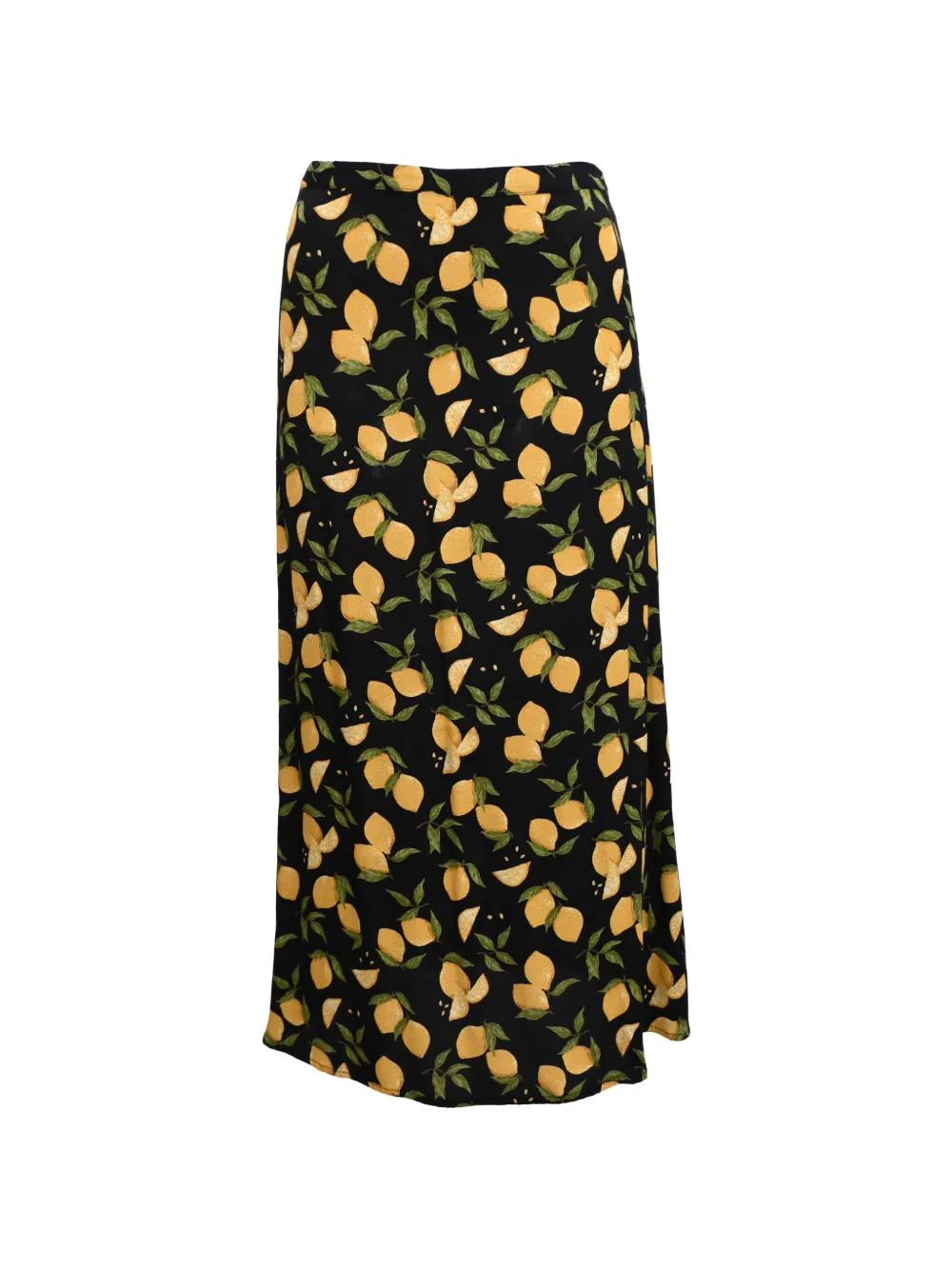 Reformation Bea lemon-print midi skirt - Nero
