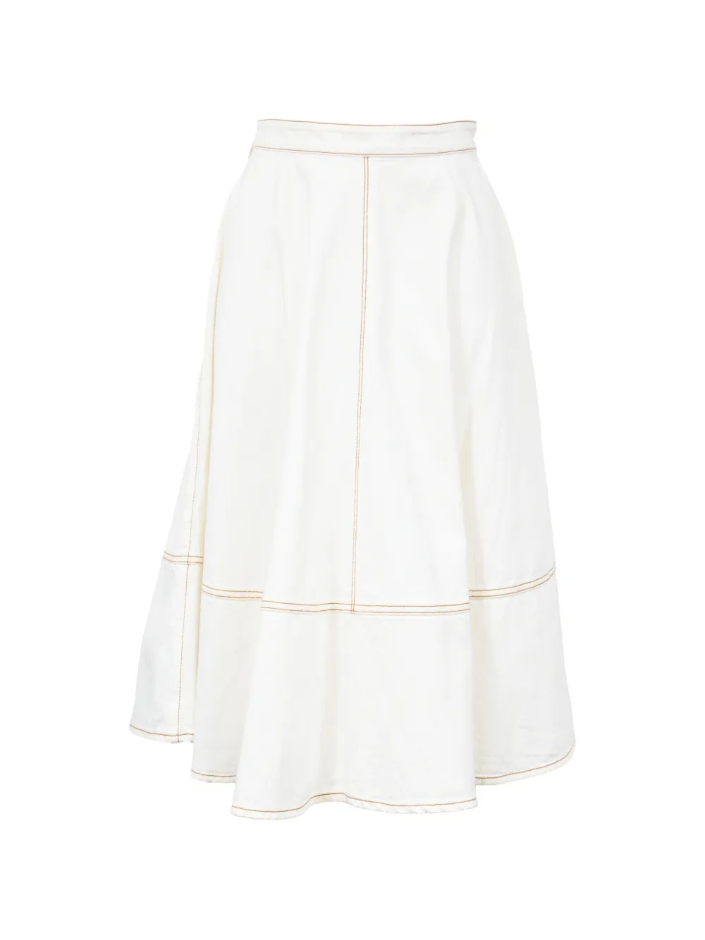 Alexander McQueen Pre-Owned contrast-stitch midi skirt - Bianco