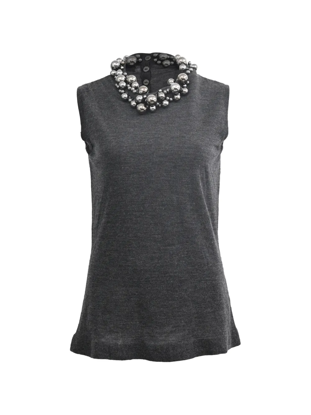 Burberry Pre-Owned beaded-neckline knitted top - Grigio