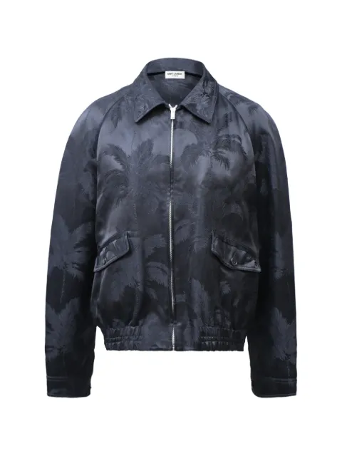Saint Laurent Pre-Owned chaqueta bómber con motivo de palmeras