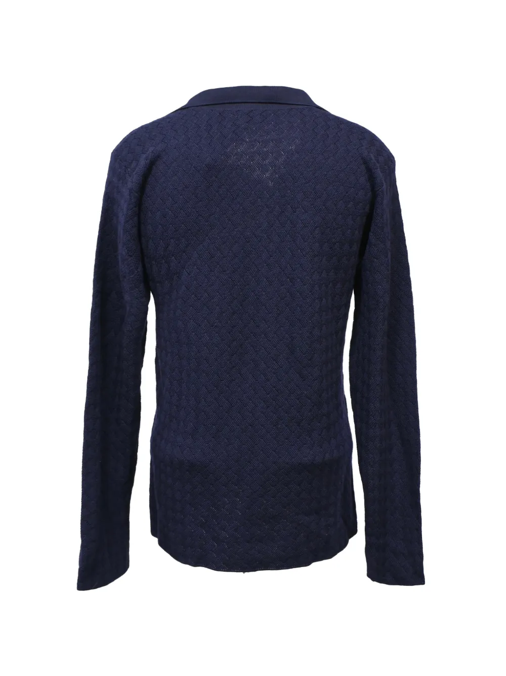 Notched-Collar Knitted Sweater