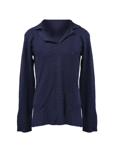 Giorgio Armani Pre-Owned notched-collar knitted sweater