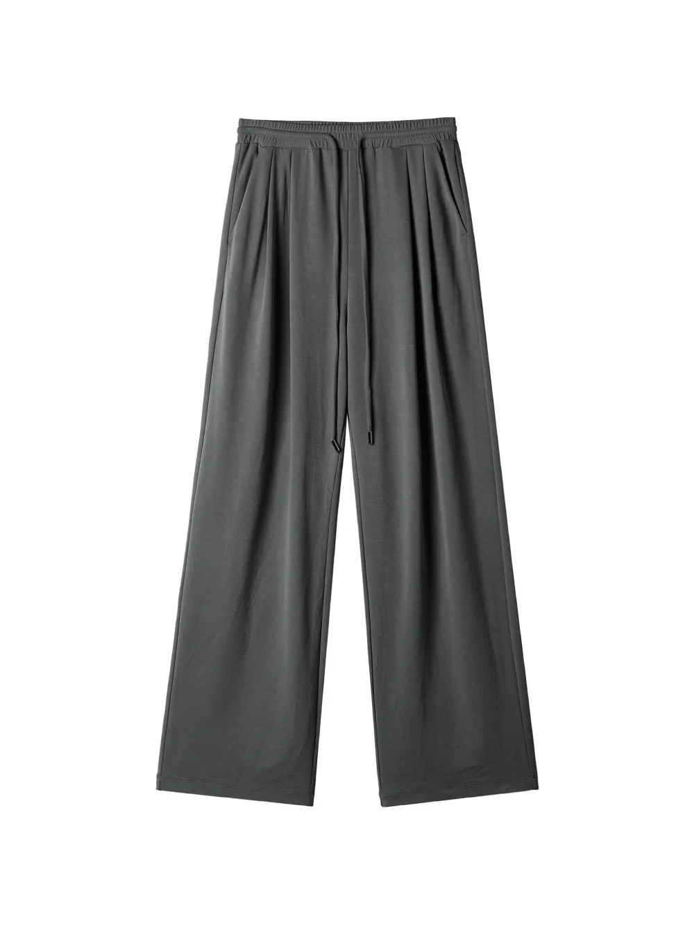 b+ab drawstring-fastening pleated palazzo pants - Grigio