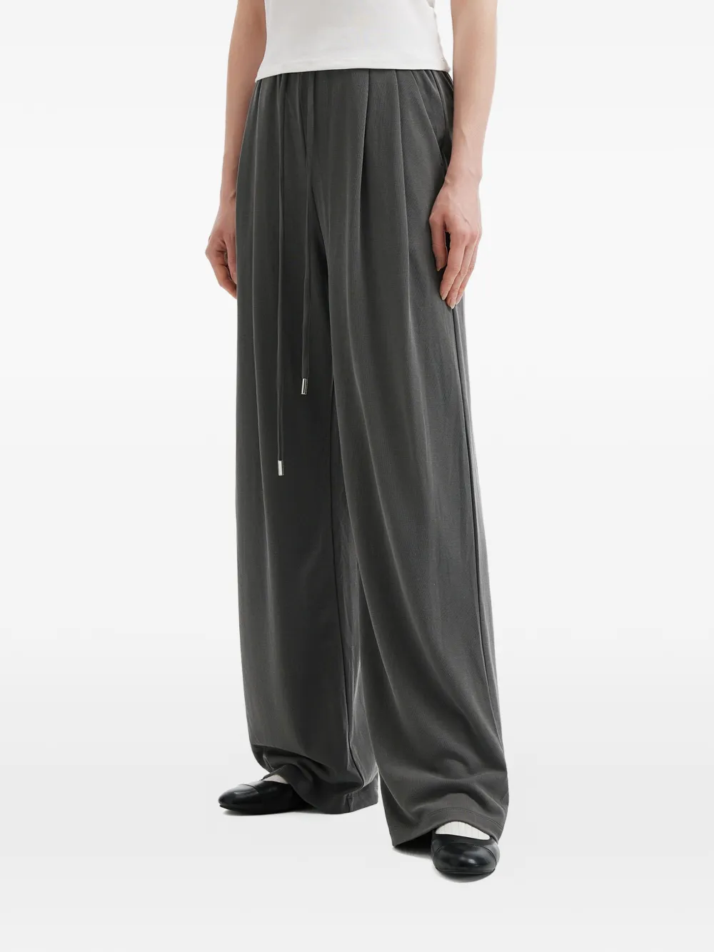  B+ab Drawstring-fastening Pleated Palazzo Pants - Grey 
