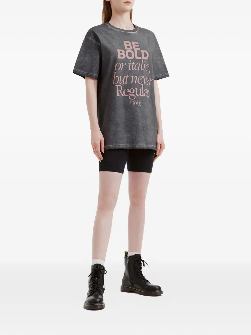  Izzue Lettering-print T-shirt - Grey 