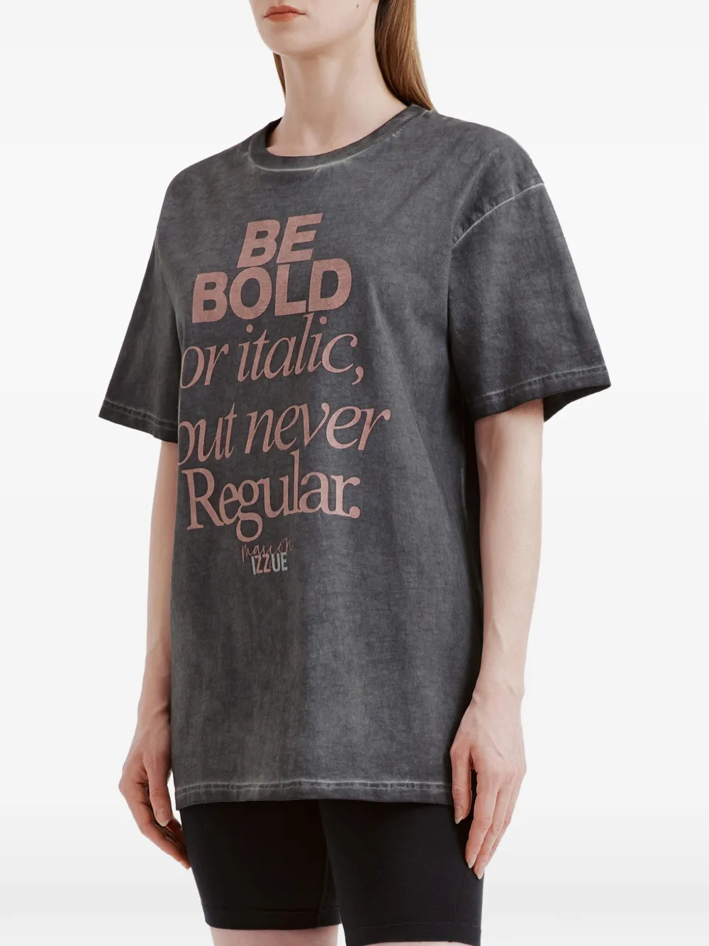  Izzue Lettering-print T-shirt - Grey 