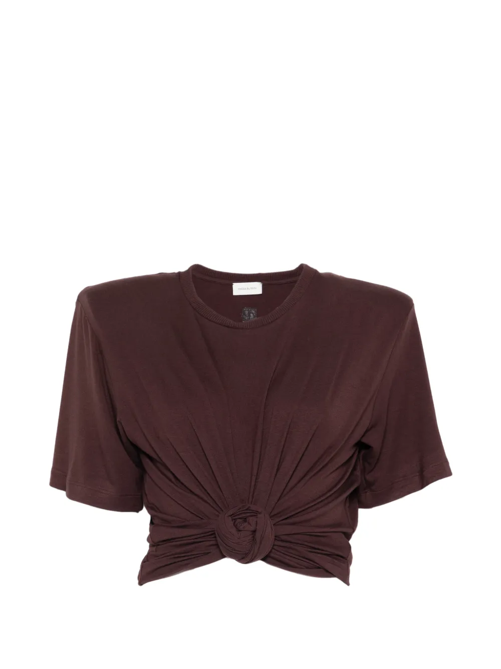 Magda Butrym knot-detail T-shirt - Marrone