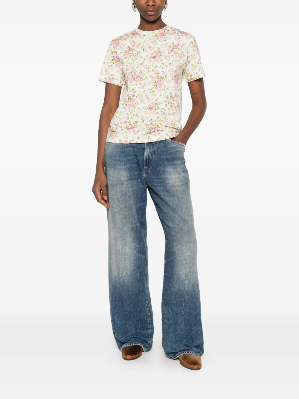  Ottod'ame Floral T-shirt - White 