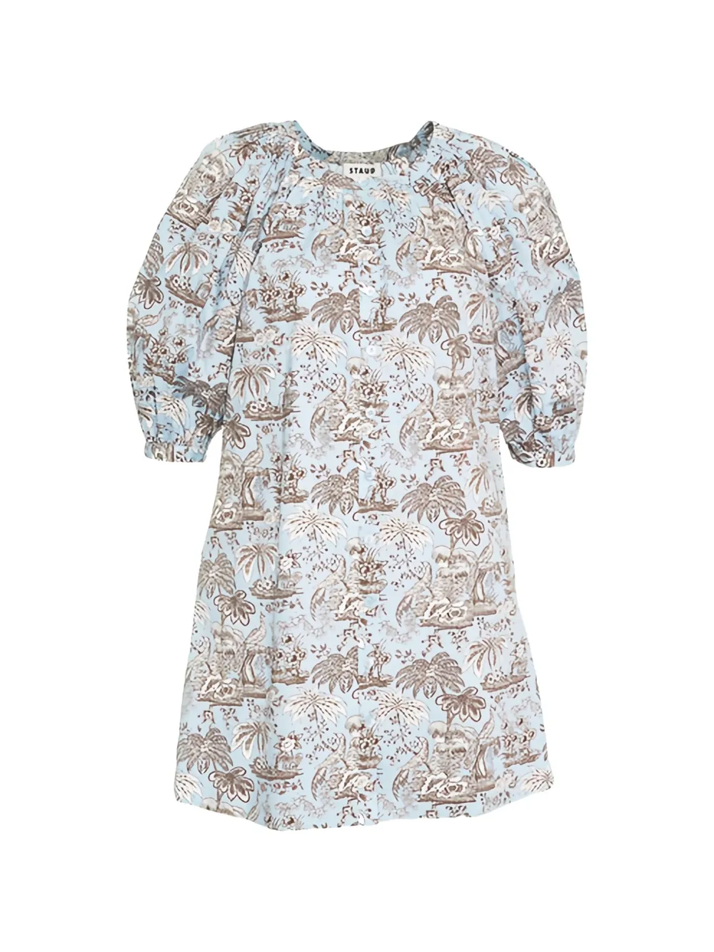 STAUD Vincent short-sleeve mini dress - Toni neutri