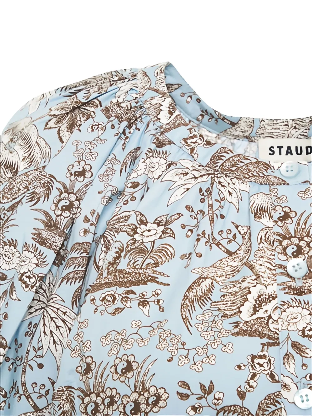 STAUD Vincent mini-jurk met korte mouwen Beige