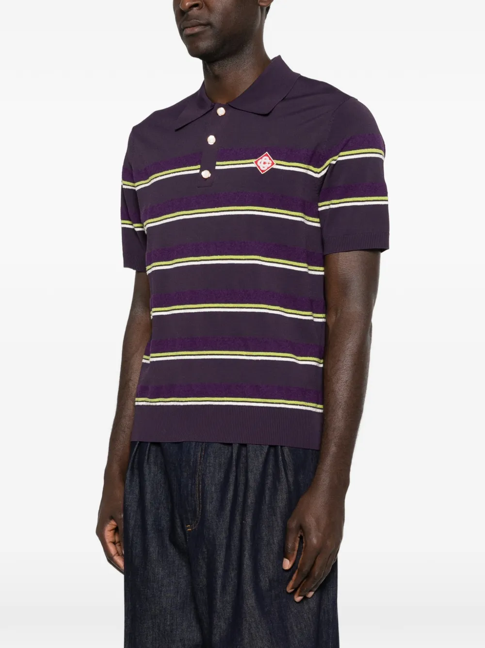 Casablanca Gestreept poloshirt Paars