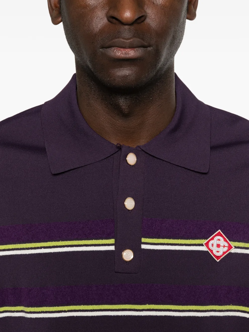 Casablanca Gestreept poloshirt Paars