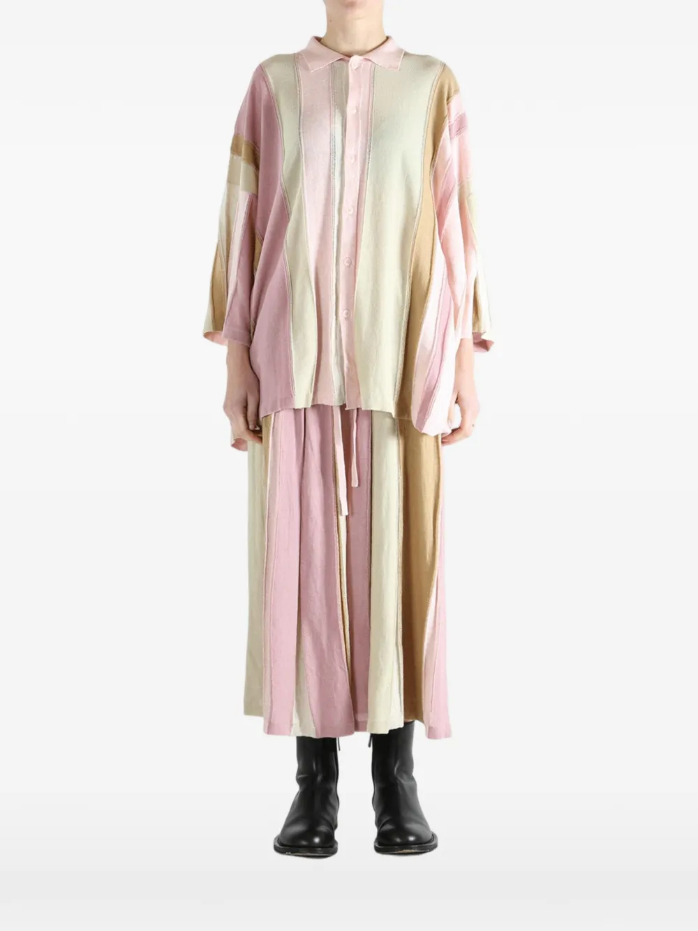  Casey Casey Striped Buttoned Shirt - Pink 