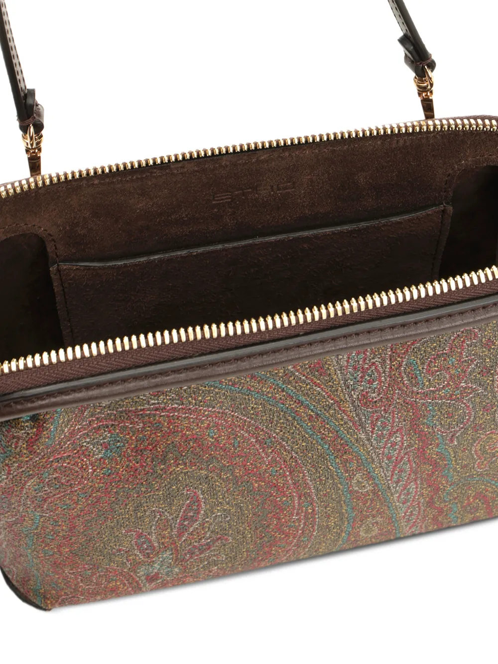 ETRO Arnica clutch met paisley-print Bruin