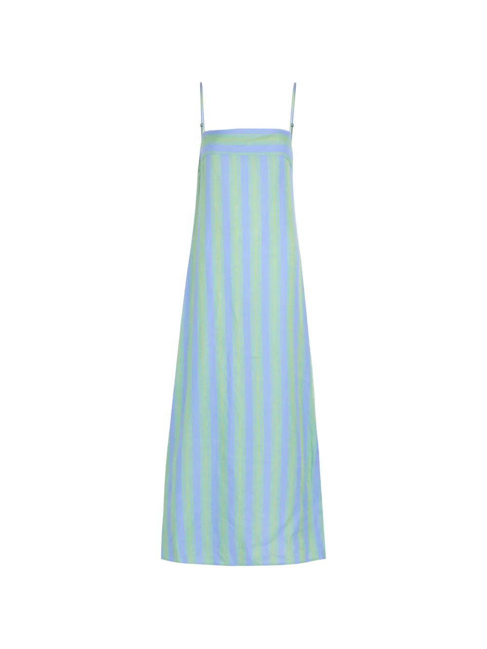STAUD Laura striped spaghetti-strap dress - Blu