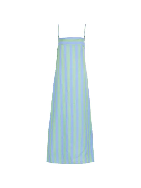 STAUD Laura striped spaghetti-strap dress