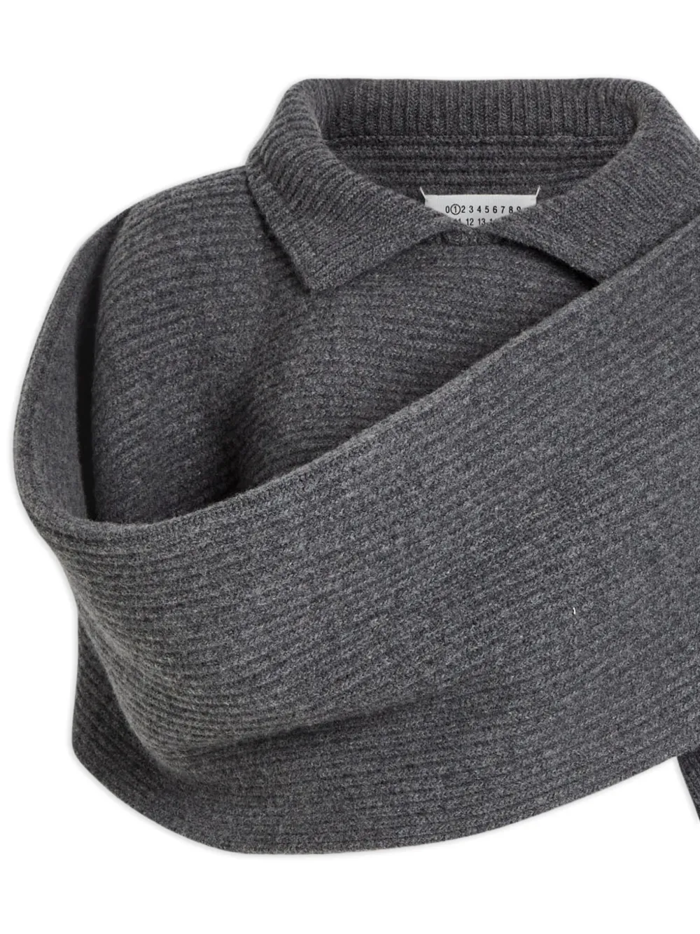  Maison Margiela Collared Ribbed-knit Scarf - Grey 