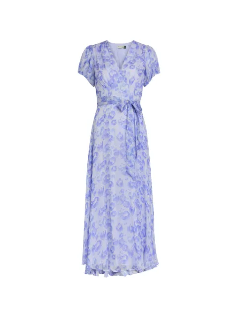 Rixo floral tie midi dress