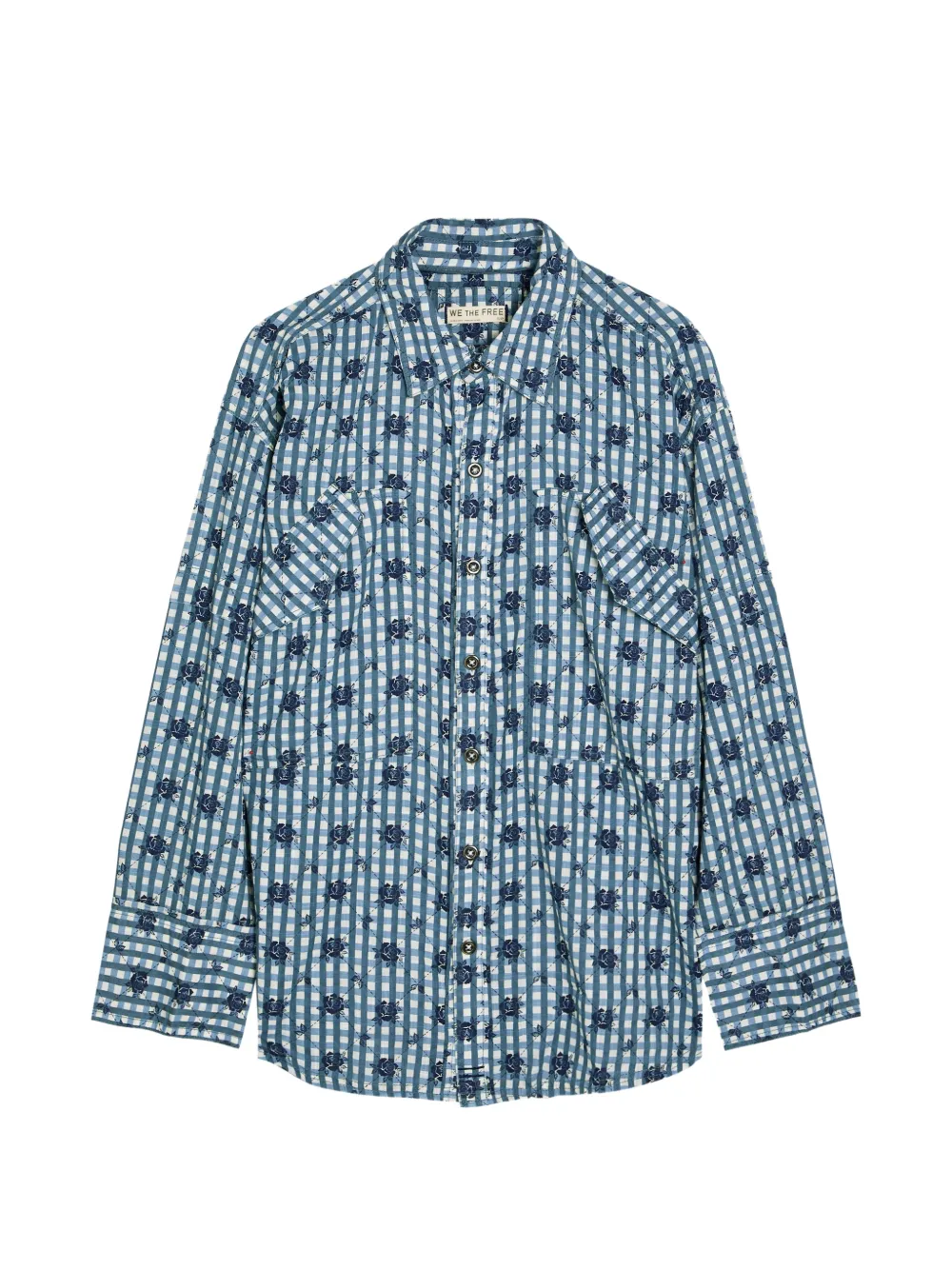 Free People We The Free Ashley plaid-pattern shirt - Blau