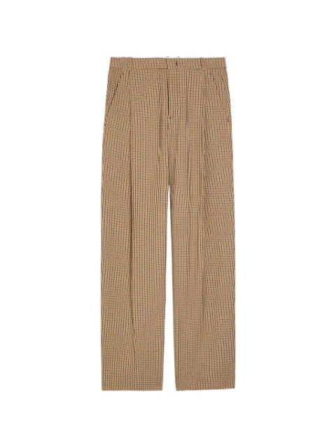 Vince check pleated trousers
