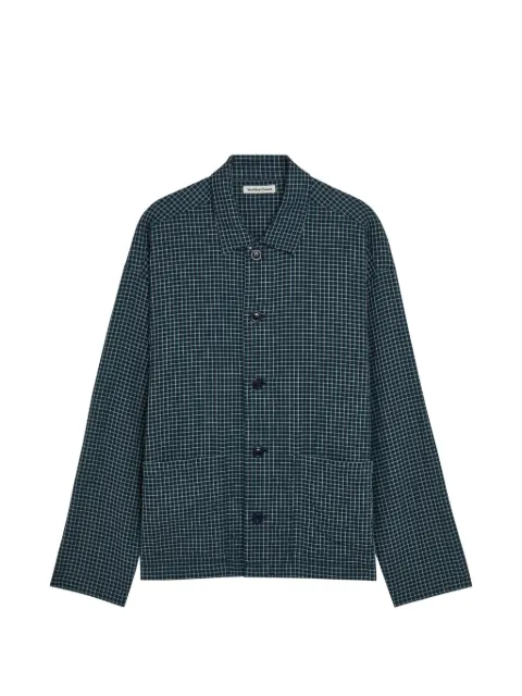 YMC checked patch-pocket overshirt