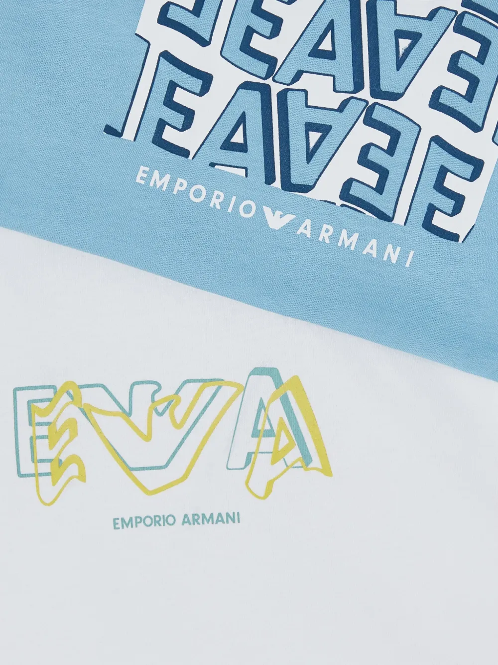 Emporio Armani Kids Twee T-shirts met print Wit