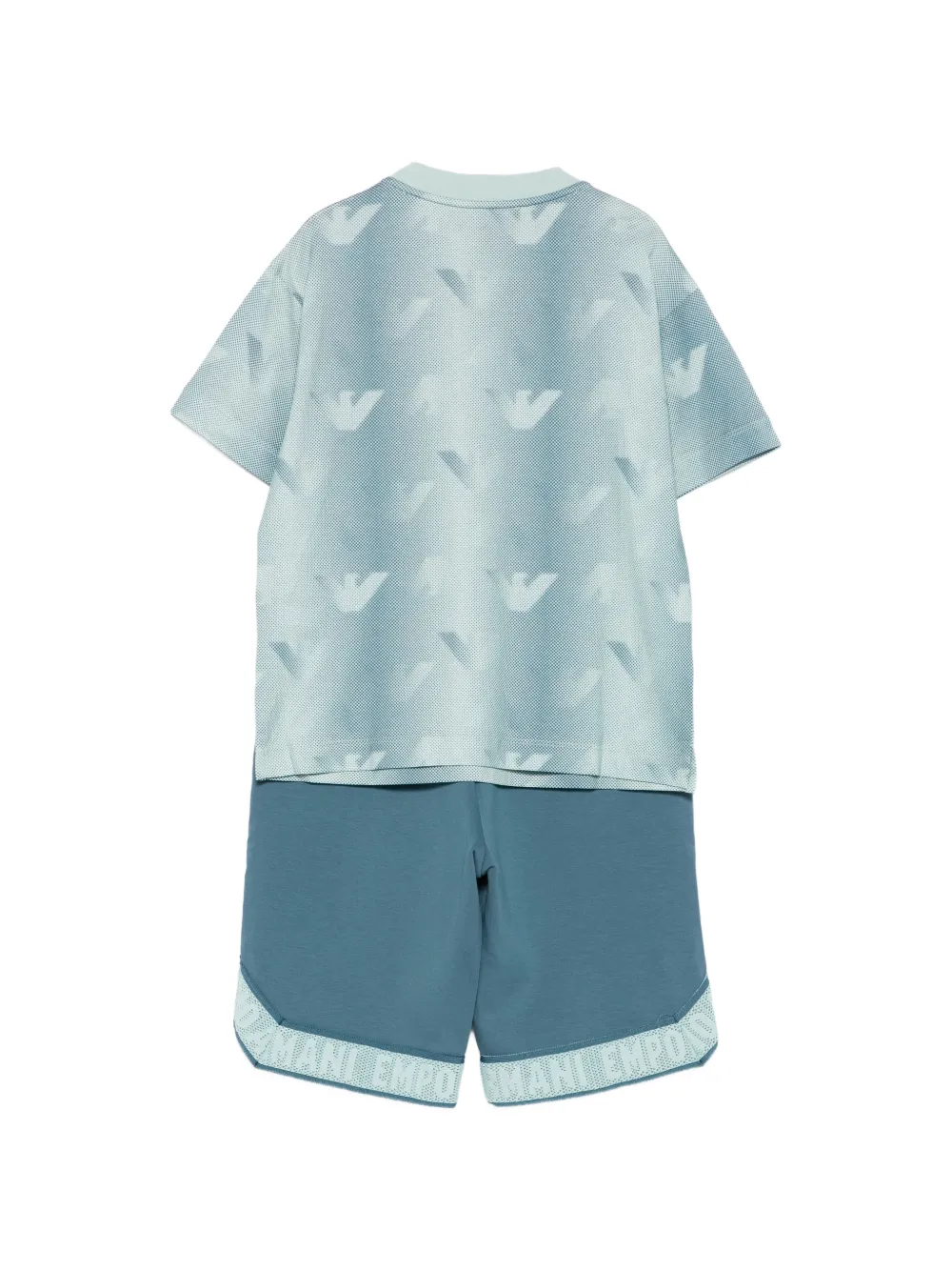 Emporio Armani Kids Twee paar shorts met logo afwerking Blauw
