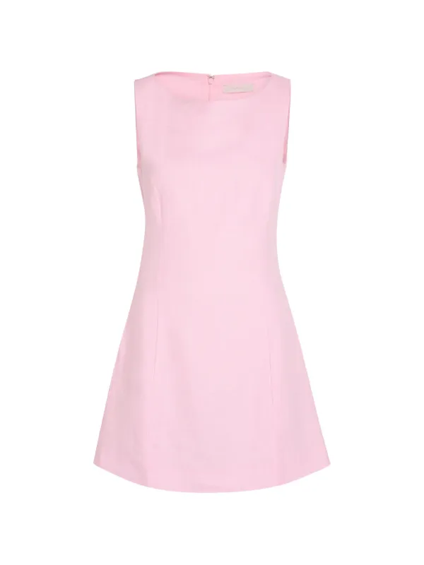 faithfull pink dress Faithfull Lydie A-line Mini Dress | Pink