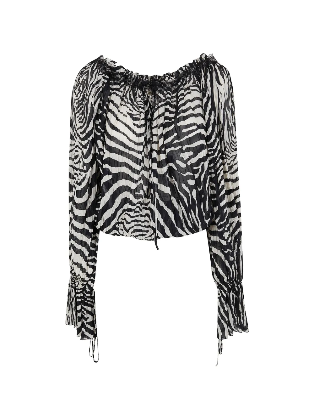 Blumarine long-sleeve animal-print blouse - Bianco