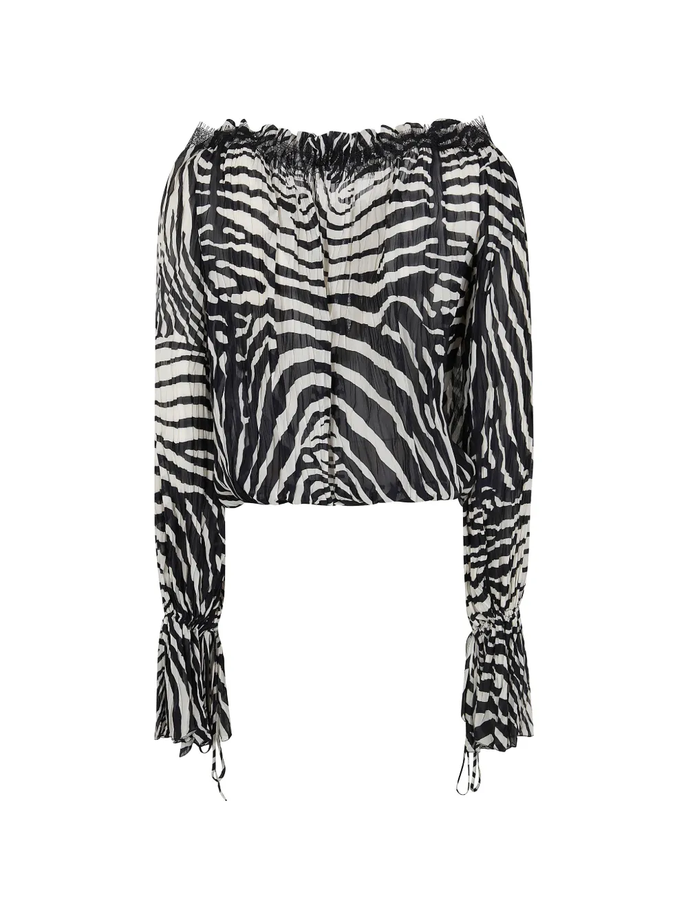 Blumarine Blouse met dierenprint en lange mouwen Wit