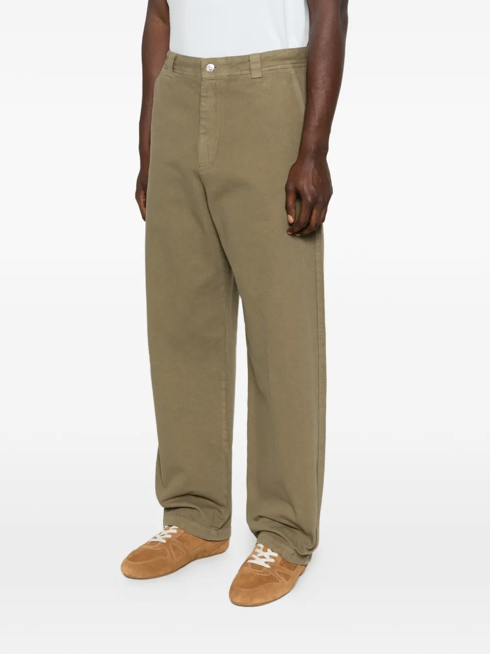  A.p.c. Buttoned Straight Trousers - Green 