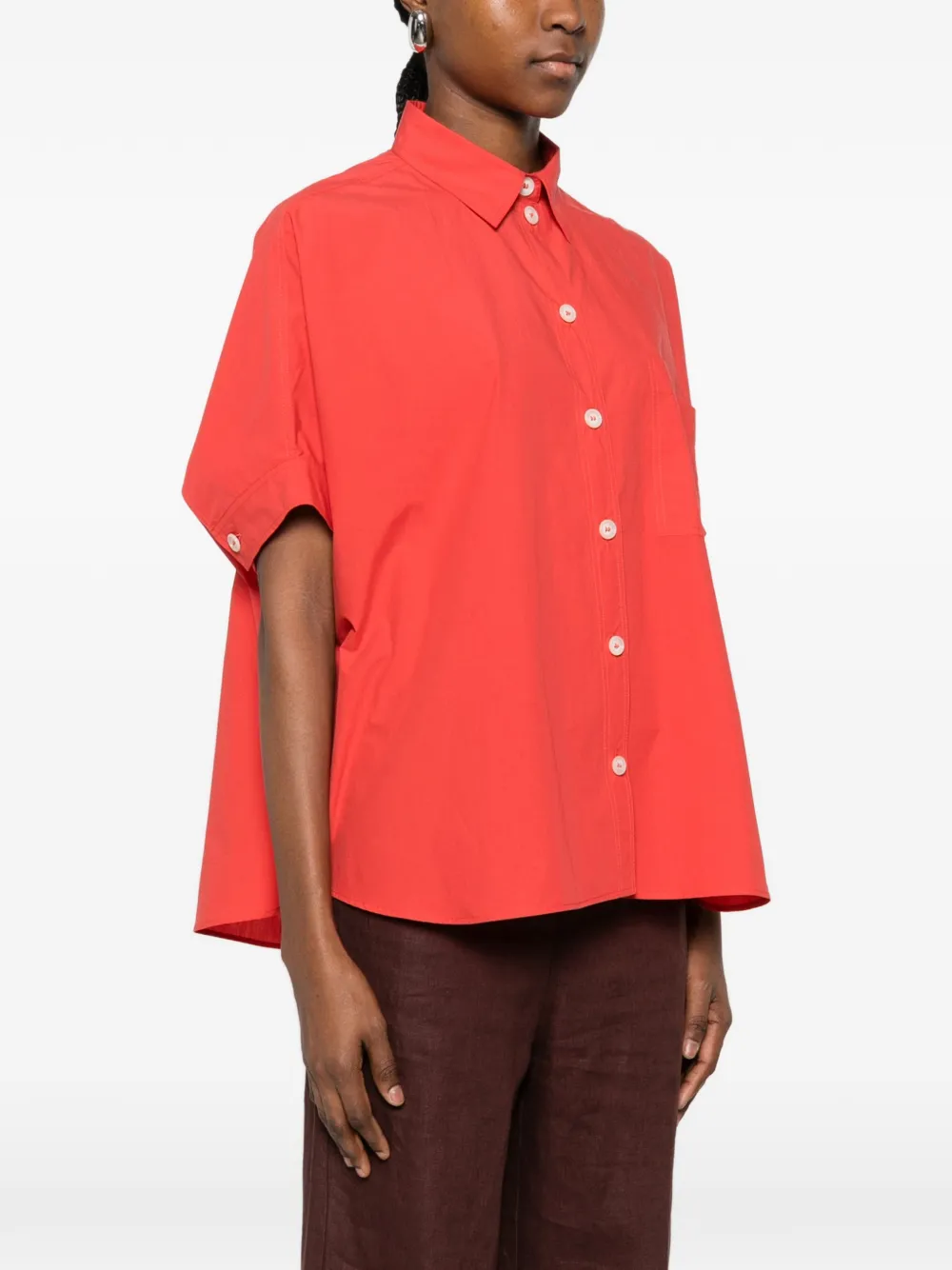 Pointed-Collar Pocket Shirt