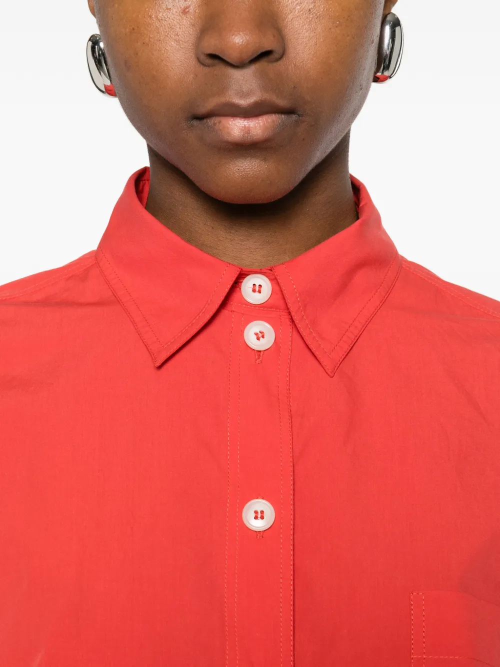 Pointed-Collar Pocket Shirt