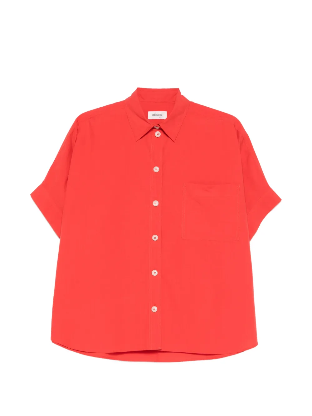 Ottod'ame Pointed-collar Pocket Shirt In Red