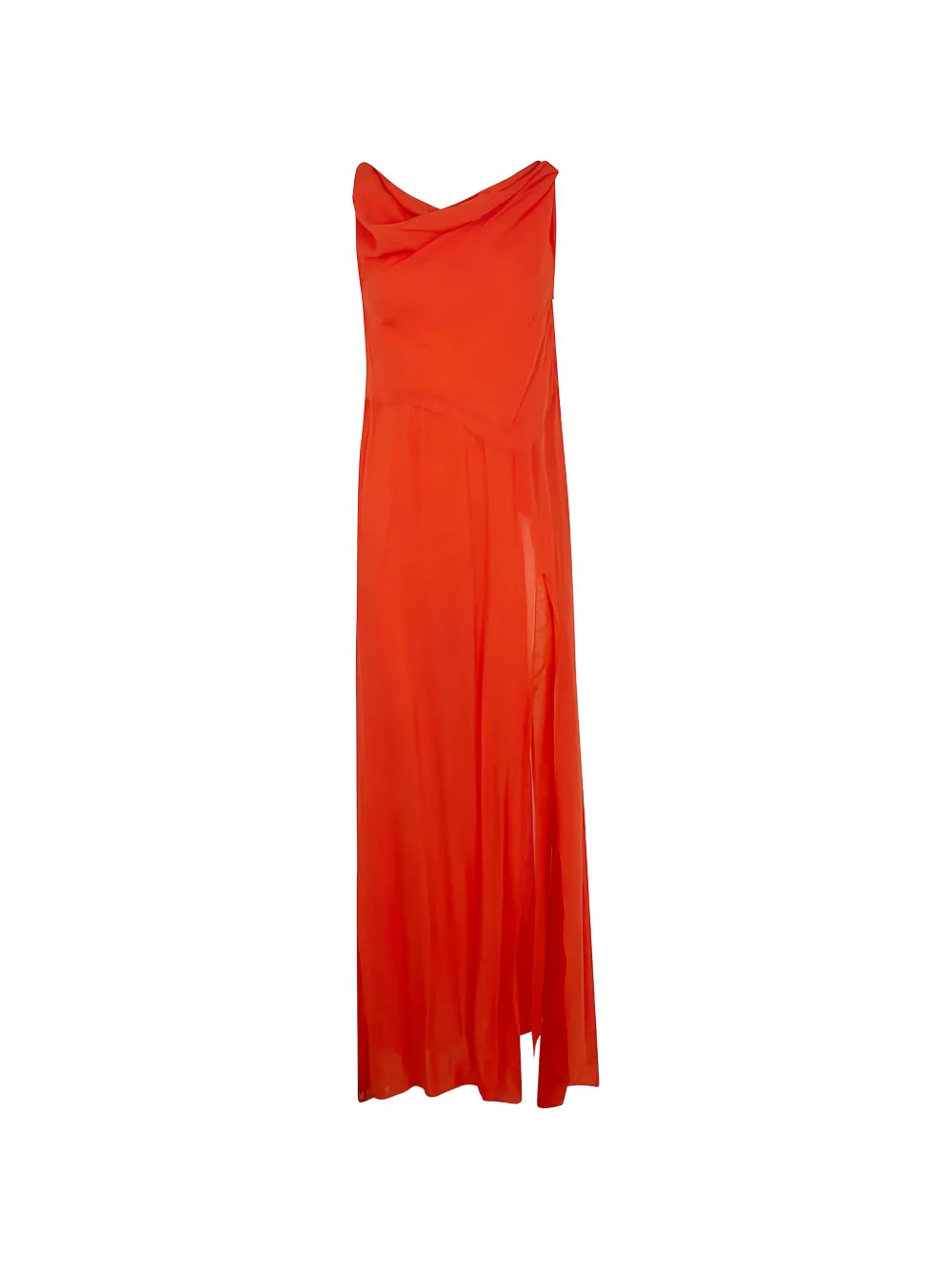 Blumarine cowl-neck slit maxi dress - Orange
