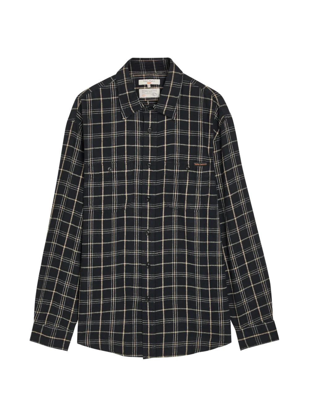 Nudie Jeans plaid chest-pocket shirt – Black