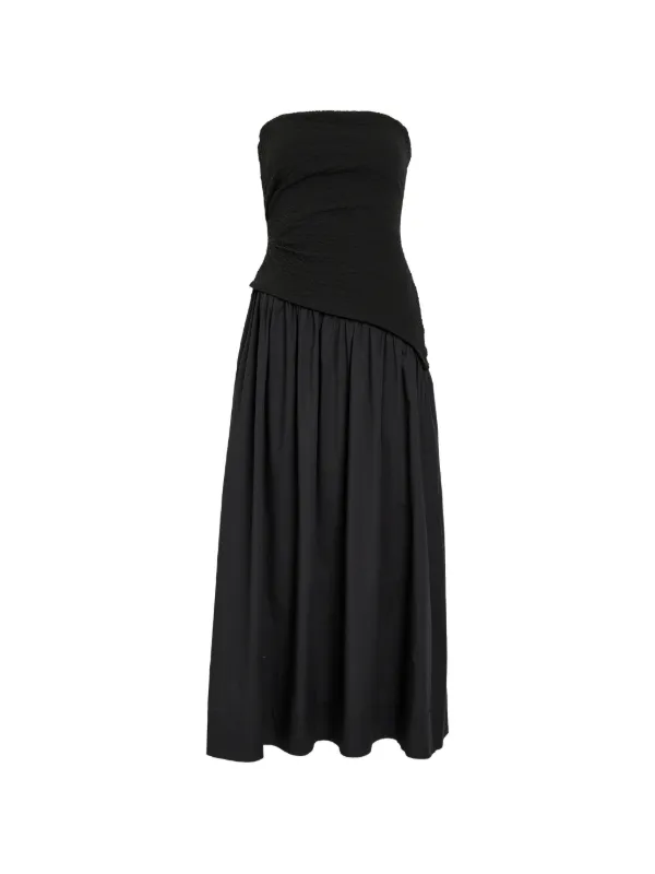 staud asymmetric dress Staud, Callie asymmetric cotton minidress, Women, Black, US 10, Dresses