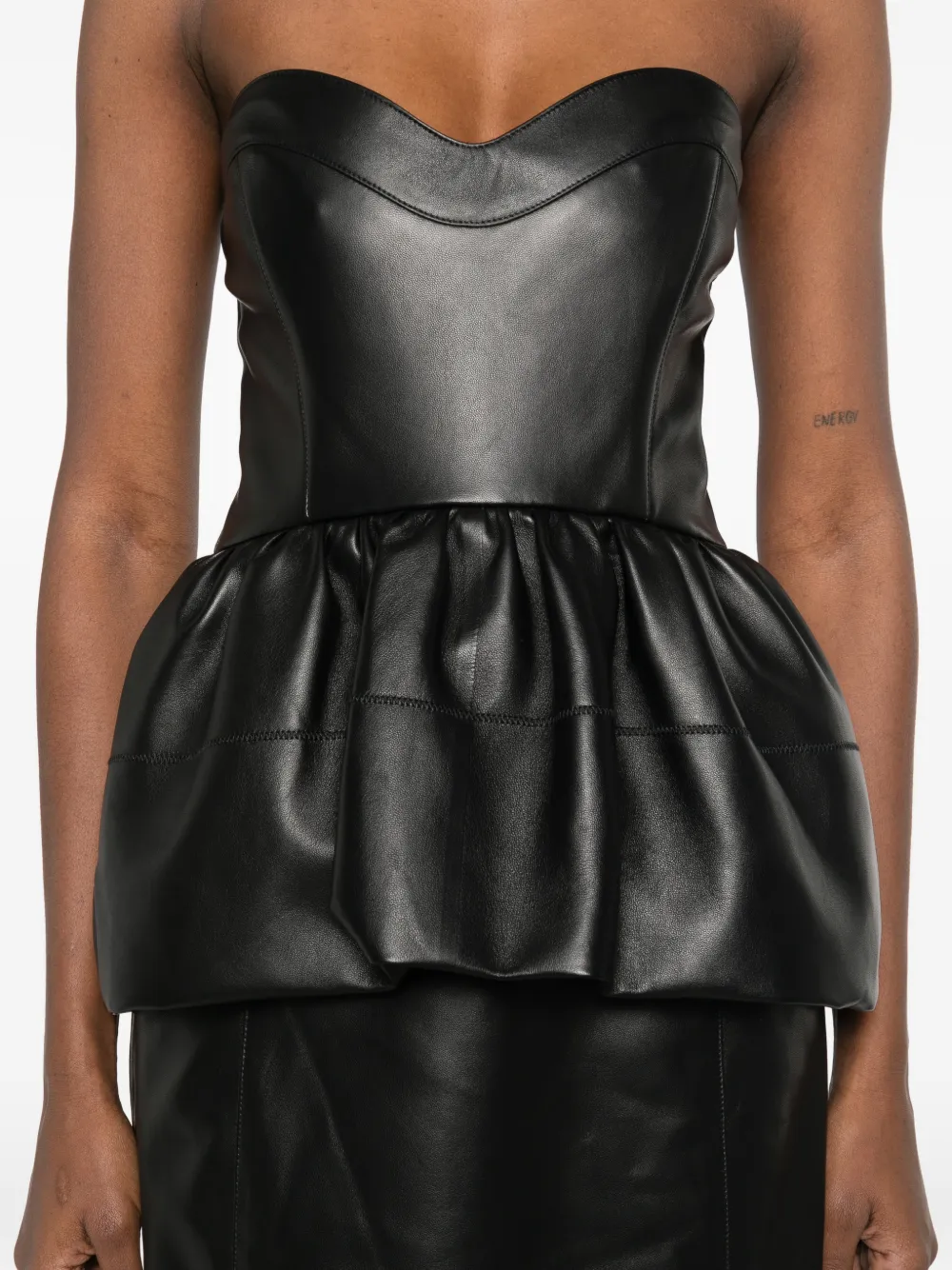 FENDI Strapless midi-jurk met peplum Zwart