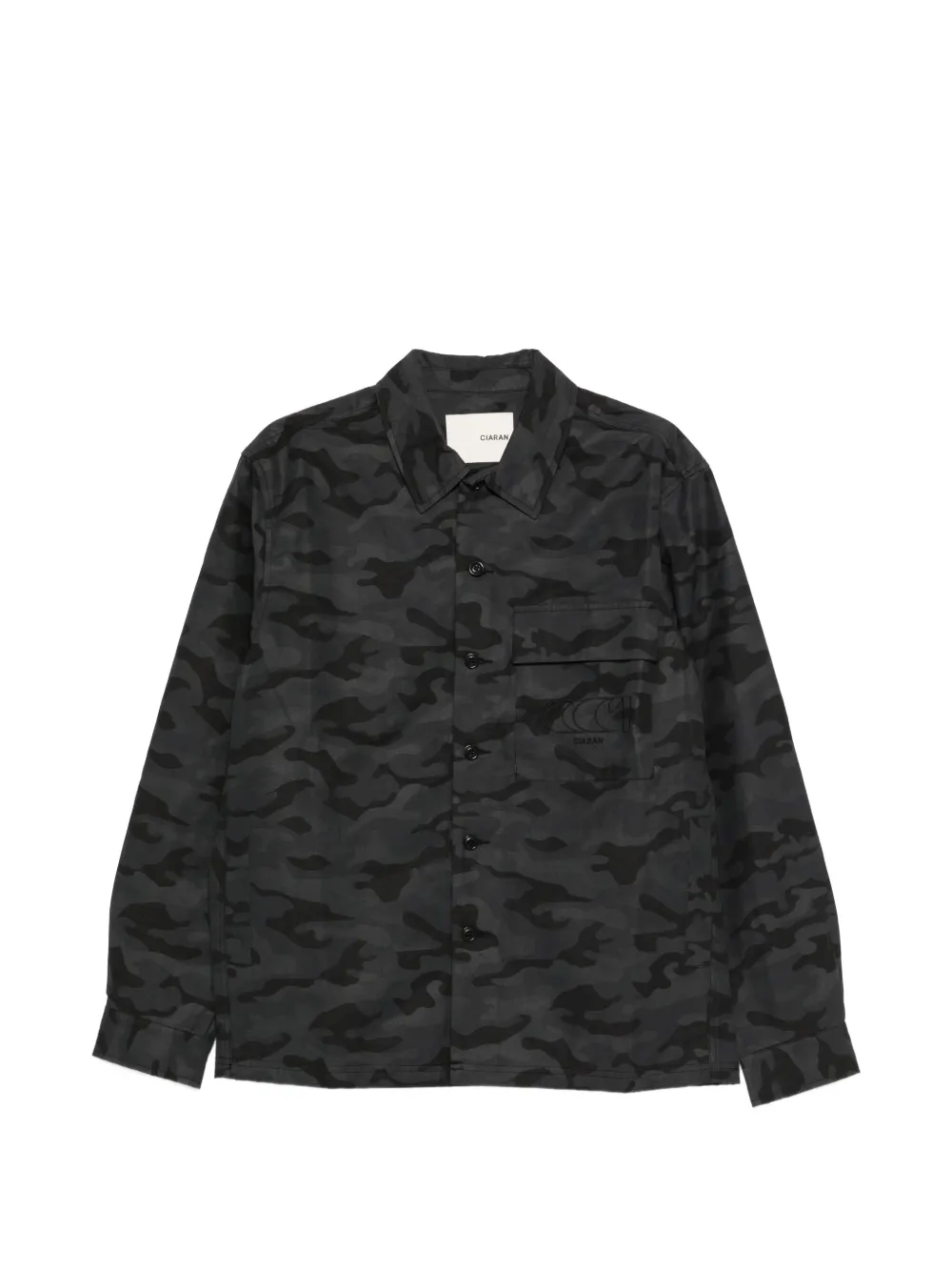 CIARAN camouflage-print shirt jacket - Schwarz