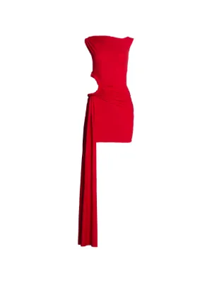 AXEL 113 Tyla Draped cut-out Mini Dress | Red | FARFETCH KW